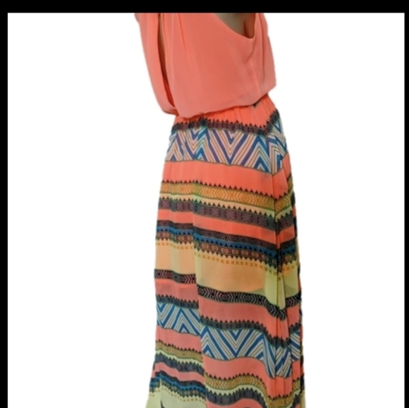 Flirty Fair Small Dress Bohemian lightweight Lined Tribal Print Boho Dresses - Picture 6 of 10